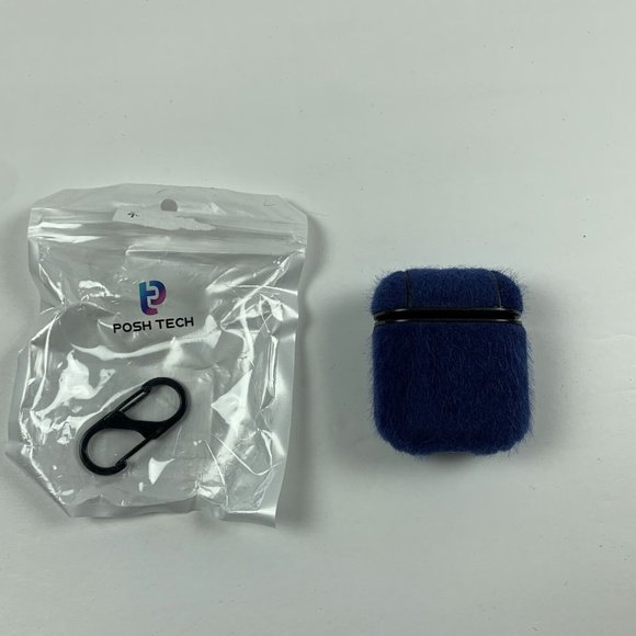 Posh Tech Wool Case Cover only for Apple AirPods Headphone Navy Blue/Black 6190 - Picture 1 of 5